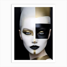 Black And White Face Art Print