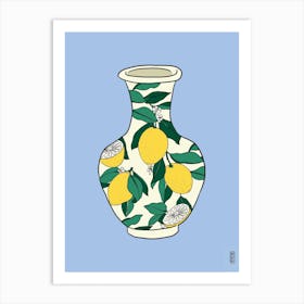 Limon Vase Blue Art Print