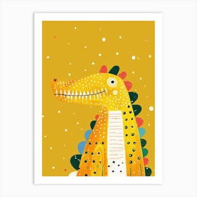 Yellow Crocodile 3 Art Print