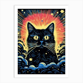 Stardust Purrade, Psychedelic Cats series Art Print