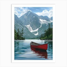 Canoe On The Lake 1 Art Print