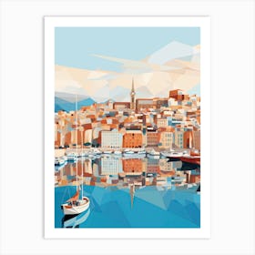 Marseille, France, Geometric Illustration 1 Art Print