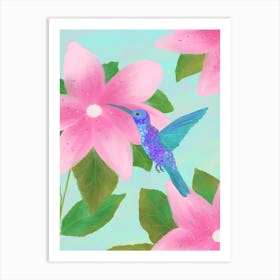 Hummingbird Pink Haven Art Print