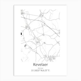 Kevelaer,Germany Minimalist Map Art Print