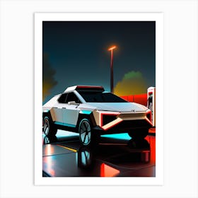 Cyber Futuristic Car Art Print