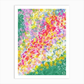 Abstract Floral Cascade - Nature's Colorful Flow Poster