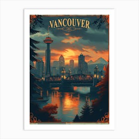 Vancouver, Canada Vintage Travel Poster Art Print