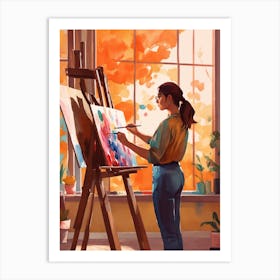 Girl Painting 1 Art Print