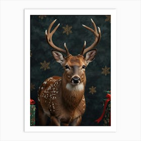 Christmas Deer Art Print