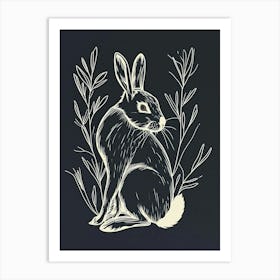 American Sable Rabbit Minimalist Illustration 4 Art Print