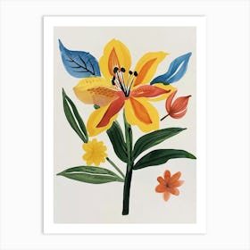 Painted Florals Gloriosa Lily 3 Art Print