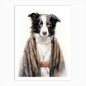 Border Collie Dog As A Jedi 3 Art Print