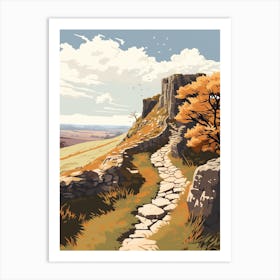 Hadrians Wall Path England 2 Hiking Trail Landscape Art Print