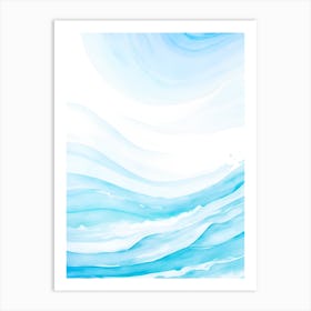 Blue Ocean Wave Watercolor Vertical Composition 114 Art Print