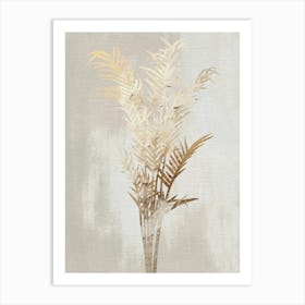 Gold and Beige Palm Tree Abstract Artwork Art Print