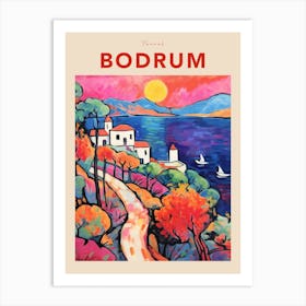 Bodrum Turkey Fauvist Travel Poster Art Print