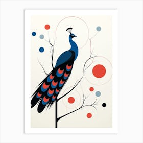 Peacock Minimalist Abstract 4 Art Print