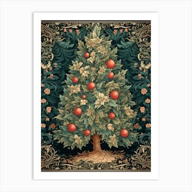 William Morris Style Christmas Tree 18 Art Print
