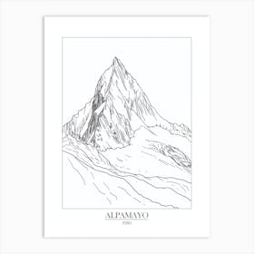 Alpamayo Peru Line Drawing 5 Poster Art Print