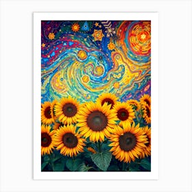 Sunflowers In The Sky Art Print