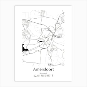 Amersfoort,Netherlands Minimalist Map Art Print