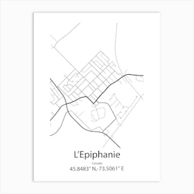 L Epiphanie,Canada Minimalist Map Art Print