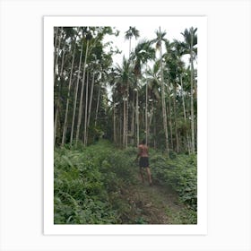 Man Walking Through The Jungle Art Print