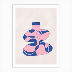 Pink And Blue Vase Art Print