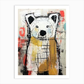 Cute Polar Bear Basquiat style Art Print