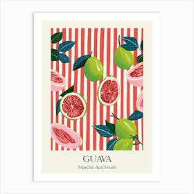 Marche Aux Fruits Guava Fruit Summer Illustration 3 Art Print