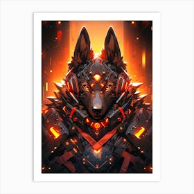 Futuristic Wolf 3 Art Print