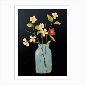 Flowers In A Blue Jar Art Print