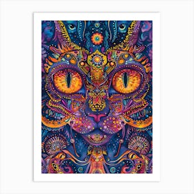 Psychedelic Cat 16 Art Print