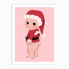 Santa Baby - Cute Kawaii Christmas 1 Art Print