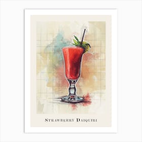 Strawberry Daiquiri Tile Poster 1 Art Print