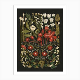 Night Garden Cottagecore art Art Print