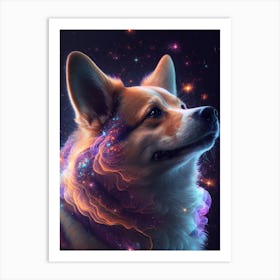 Galaxy Shiba Inu Doge Meme Art Print