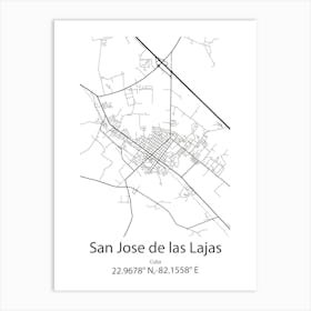 San Jose De Gracia,Mexico Minimalist Map Art Print