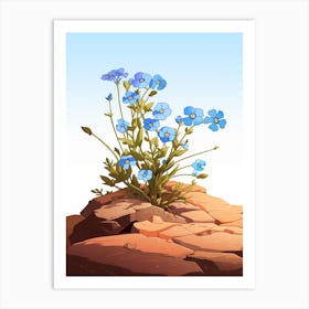Forget Me Not, Sprouting From A Rock In The Dessert  (1) Art Print
