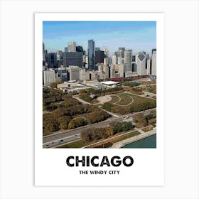 Chicago, City, Landscape, Cityscape, Art, Wall Print Art Print