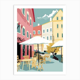 Oslo, Norway, Flat Pastels Tones Illustration 1 Art Print