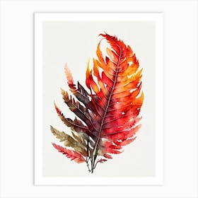 Fire Fern Watercolour Art Print