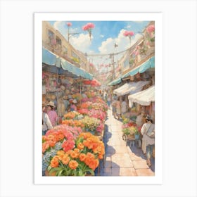 Flower Market Art Print