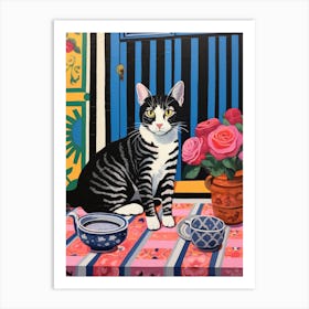 Cat On A Table 1 Art Print