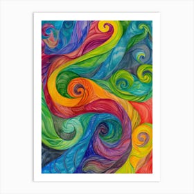 Rainbow Swirls Art Print