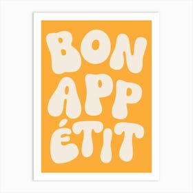 Bon Appetit - White & Yellow Art Print