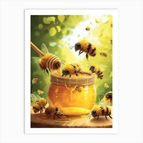 Andrena Bee Storybook Illustration 10 Art Print