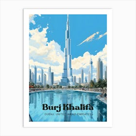 Burj Khalifa Dubai Cityscape Modern Travel Art Art Print