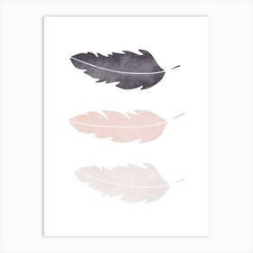 Feathers Pink Cotton Abstract Art Print
