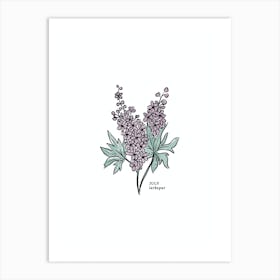 July Larkspur Birth Flower 1 Art Print